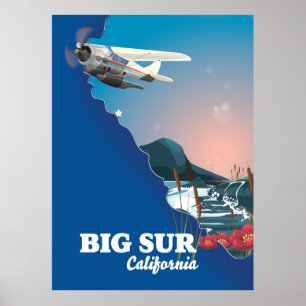 Big Sur California karta Poster