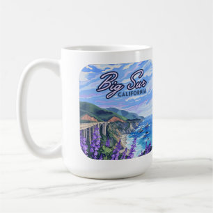 Big Sur California Kusten Retro Väster Kusten Kaffemugg