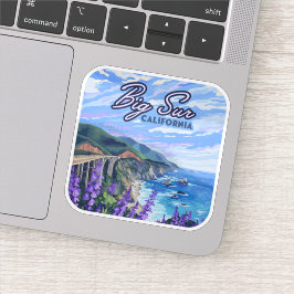 Big Sur California Kusten Retro Väster Kusten Klistermärken