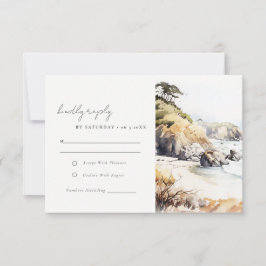 Big Sur, California Landscape Watercolor Wedding OSA Kort
