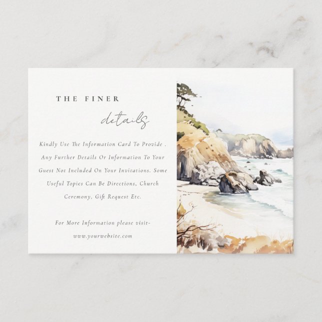 Big Sur, California Landscape Wedding Details Tilläggskort (Framsida)