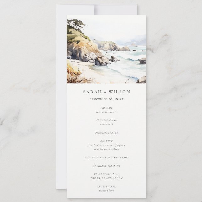 Big Sur, California Landscape Wedding Program (Framsida)