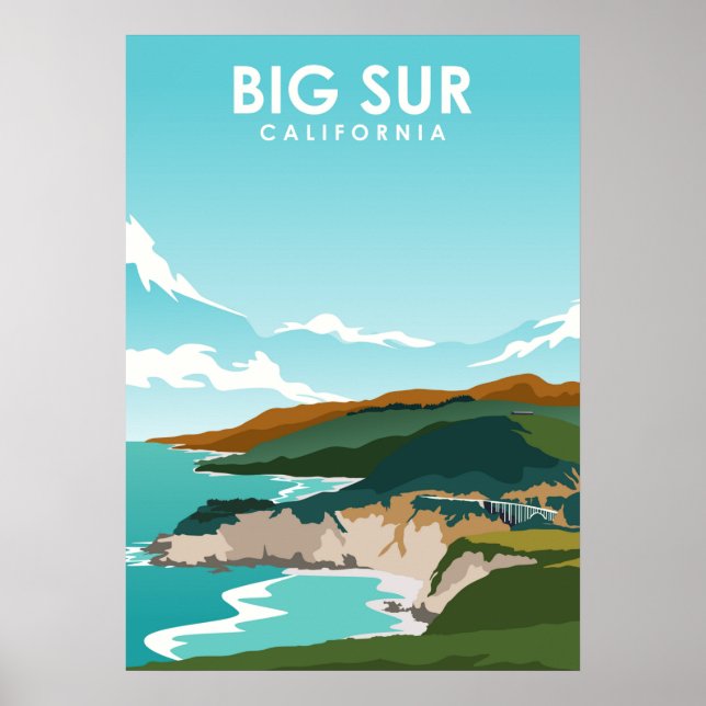 Big Sur California Nature Travel Poster (Framsidan)