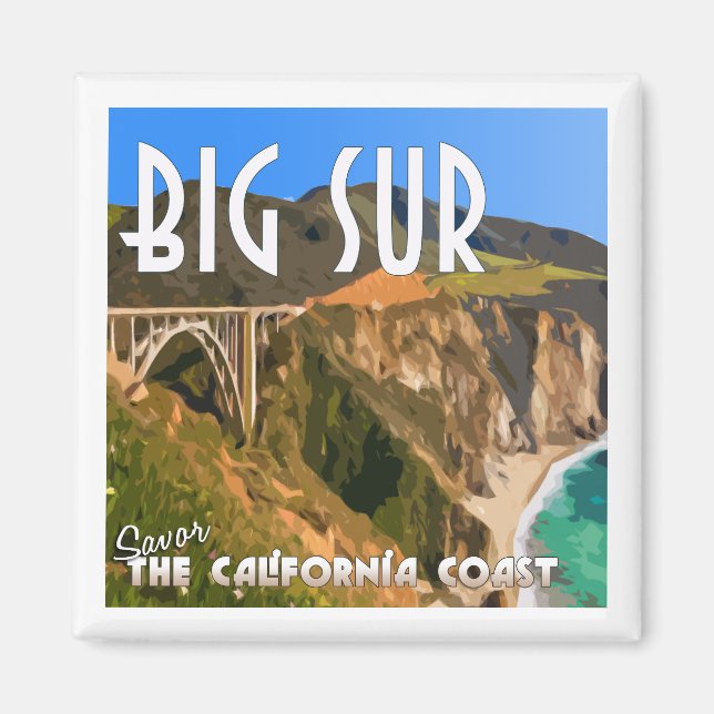 Big Sur California Pacific Kusten Highway Magnet (Framsidan)