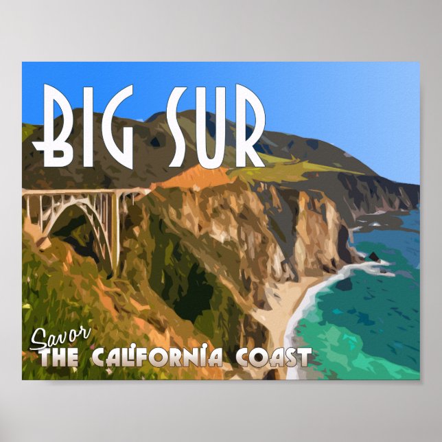 Big Sur California Pacific Kusten Highway Poster (Framsidan)