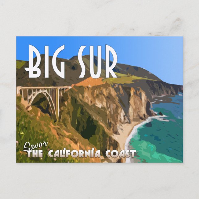 Big Sur California Pacific Kusten Highway Vykort (Framsida)