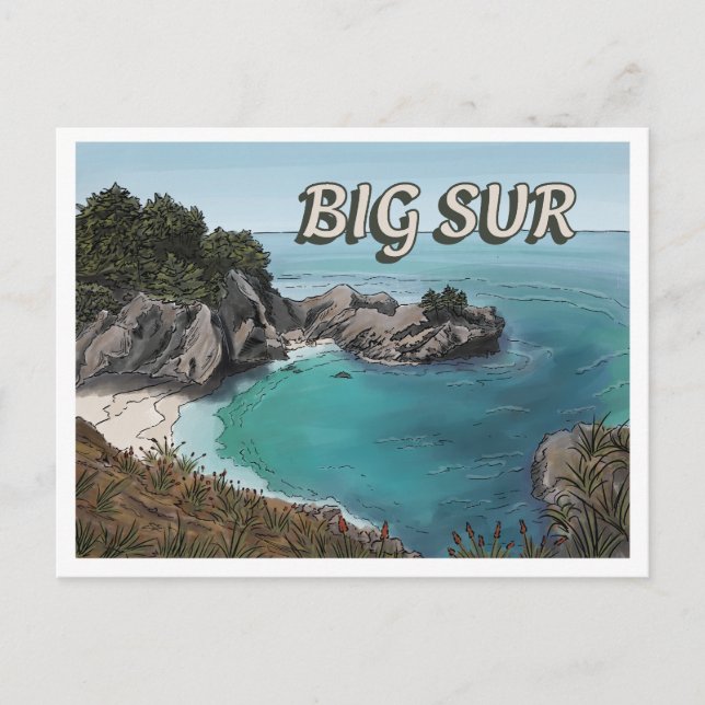 Big Sur California Postcard Vykort (Framsida)
