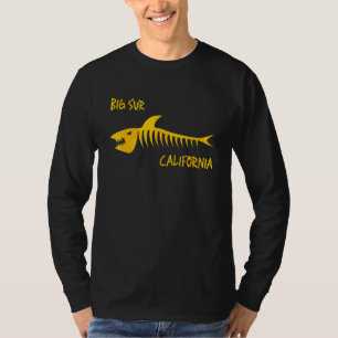 Big Sur California Shark Skeleton Amber Skriv ut T Shirt