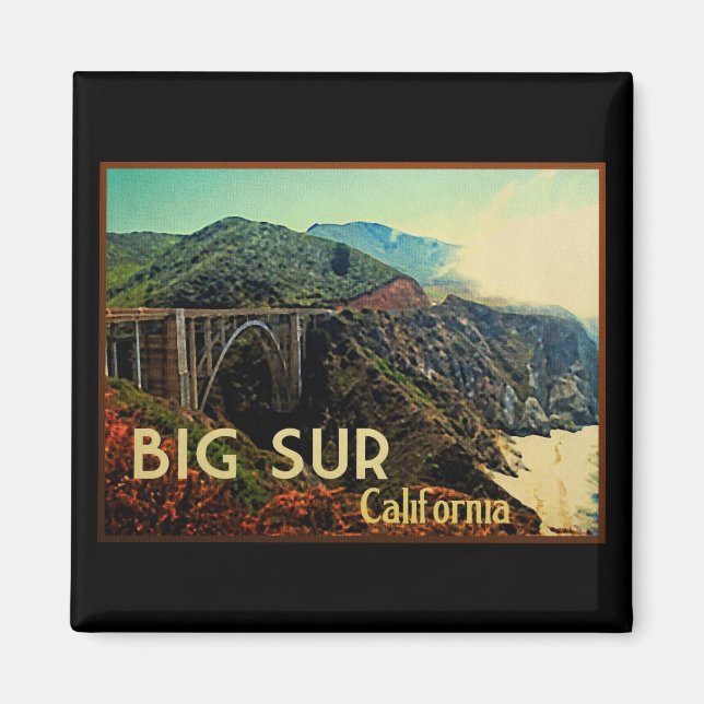 Big Sur California Vintage Magnet (Framsidan)