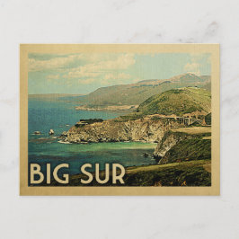 Big Sur California Vintage resor Vykort