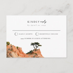 Big Sur Cypress Kust Akvarell RSVP-kort  Tilläggskort