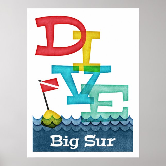 Big Sur Dive - Färggrafik Poster (Framsidan)