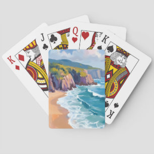 Big Sur, Kalifornien Akvarell Havsmålning Casinokort