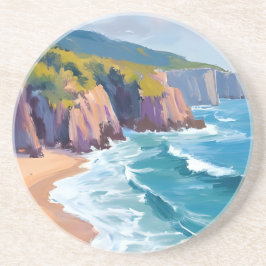 Big Sur, Kalifornien Akvarell Havsmålning Underlägg