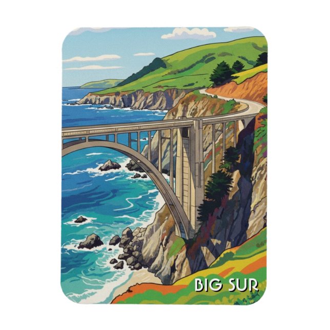 Big Sur Kalifornien Bixby Bridge Resa Magnet (Vertikal)