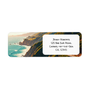 Big Sur Kalifornien Central Coast Returadress Etikett