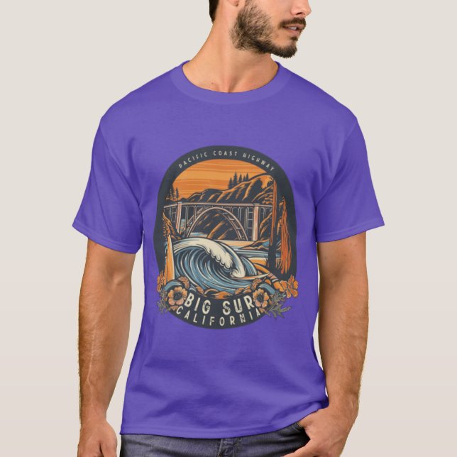Big Sur Kalifornien Överstorlek T Shirt (Framsida)