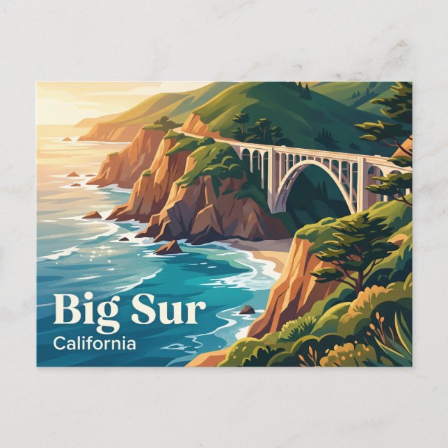 Big Sur Kalifornien Vykort (Framsida)