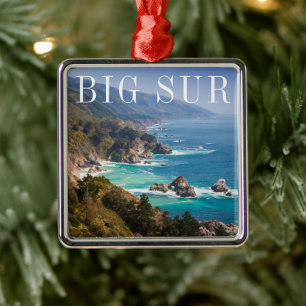 Big Sur Kalifornienkusten Julgransprydnad Metall