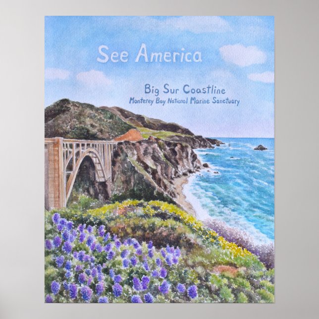 Big Sur-kusten Poster (Framsidan)