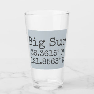 Big Sur Latitude och Longitud Glaskopp