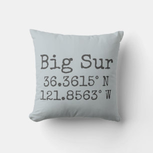Big Sur Latitude och Longitud Kudde
