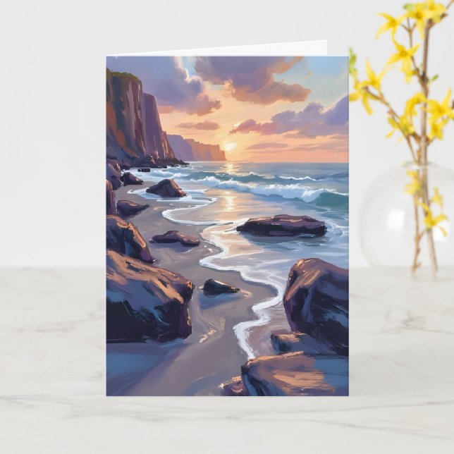 Big Sur, målning av Kaliforniens kust Kort (Gul blomma)
