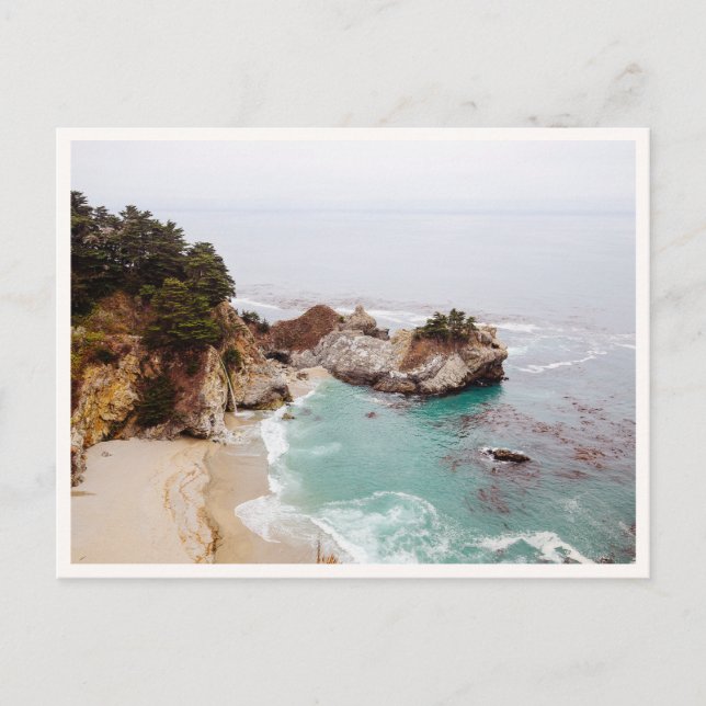 Big Sur Mcway Falls Waterfall Photo Vykort (Framsida)