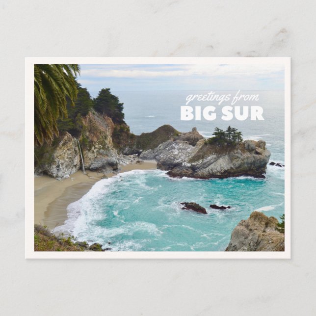 Big Sur McWay vattenfall Pacific Coast Highway Vykort (Framsida)