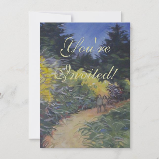 Big Sur Nature Väg Scenia Skogen California Inbjudningar (Framsida)