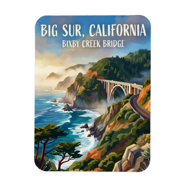 Big Sur USA Magnet (Vertikal)