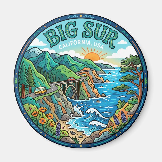 Big Sur USA Magnet (Framsidan)