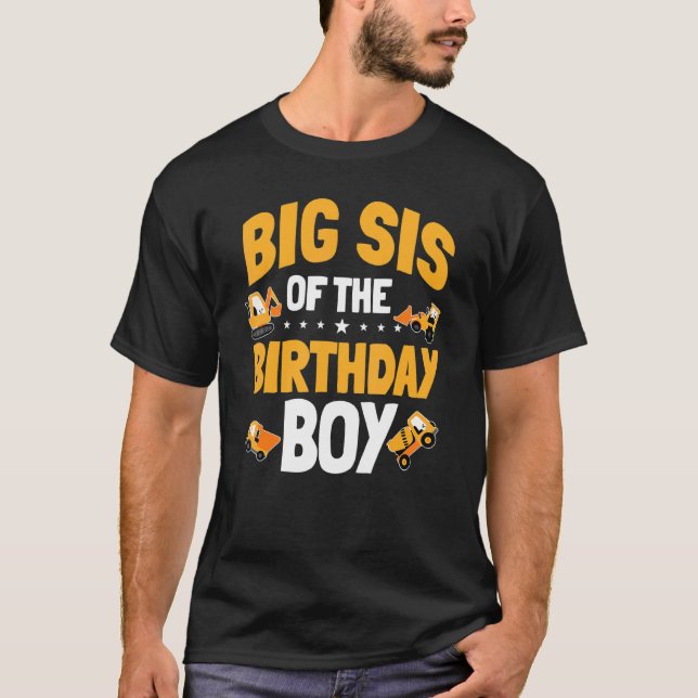 Big Syrran of the Birthday Boy Construction Worker T Shirt (Framsida)
