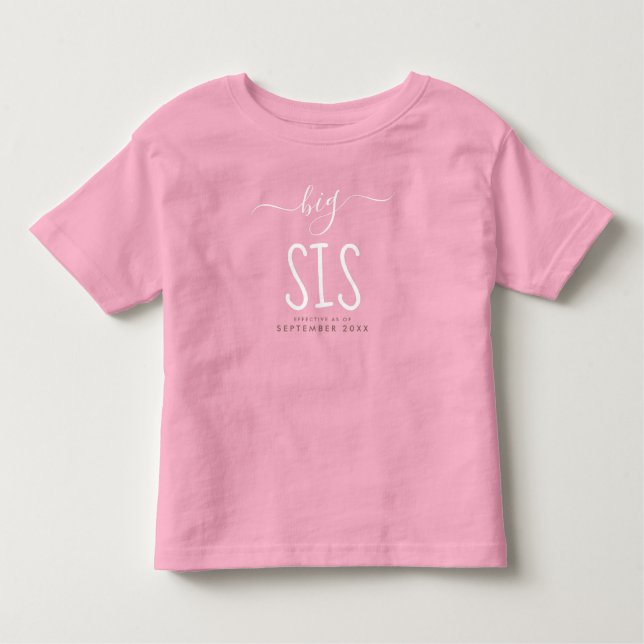 Big Syrran | Personlig Nyfödd bebis Rosa i tillkän T Shirt (Framsida)