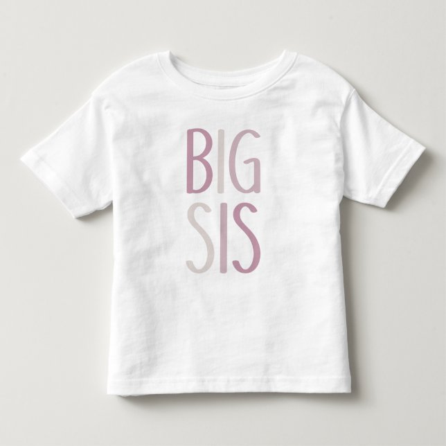 Big Syrran Rosa & Beige Text Syskon Girls Sister T Shirt (Framsida)