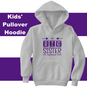 Big syster initialer est. månadsvis lila t shirt