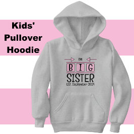 Big syster initialer est. månadsvis rosa t shirt