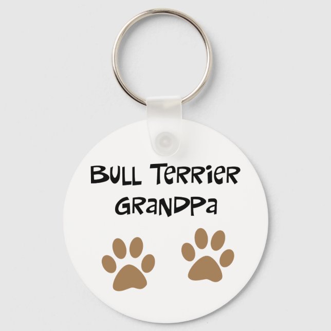 Big Tassavtryck Bull Terrier Grandpa Nyckelring (Framsida)