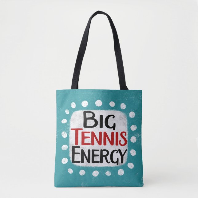 Big Tennis Energy Tote Bag Tygkasse (Framsida)