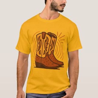 Big Texas Boots - Retro Cowboy T Shirt