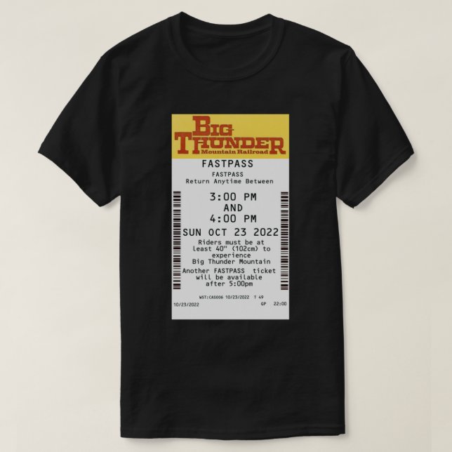 Big Thunder Mountain Fastpass 2022 Classic T-Shirt (Design framsida)