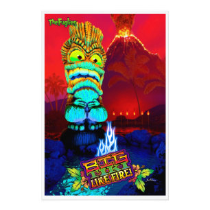 Big Tiki som eld! Fototryck