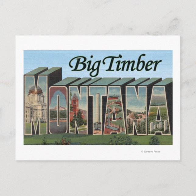 Big Timber, Montana - Stora Brev Scenes Vykort (Framsida)