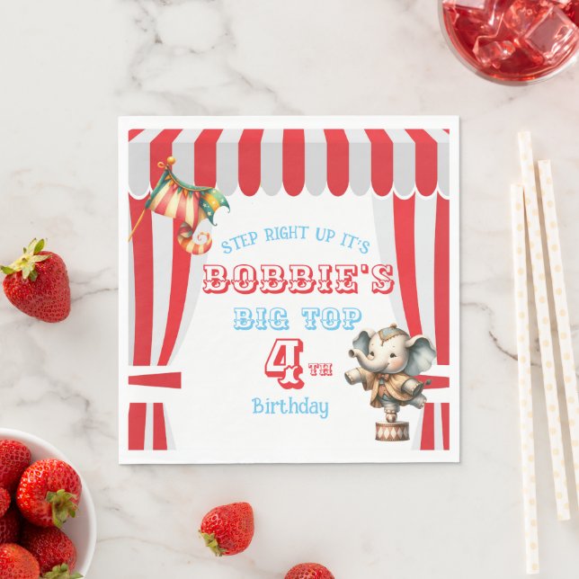 Big Top Circus Birthday Pappersservett (Insitu)