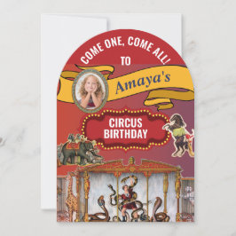 Big Top Circus Birthday Party Inbjudningar