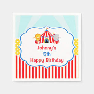 Big Top Circus Carnival Birthday i Red Pappersservett