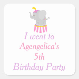 Big Top Circus Carnival Birthday "Jag åkte till" Fyrkantigt Klistermärke