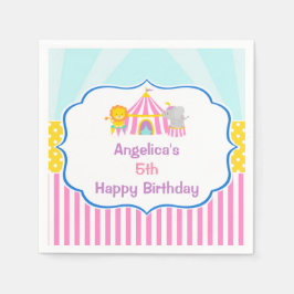 Big Top Circus Carnival Birthday på Rosa Pappersservett