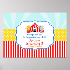 Big Top Circus Carnival-Födelsedagsfest Poster