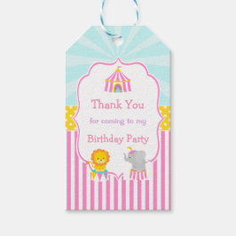 Big Top Circus Carnival i Rosa Gift Märkre Presentetikett